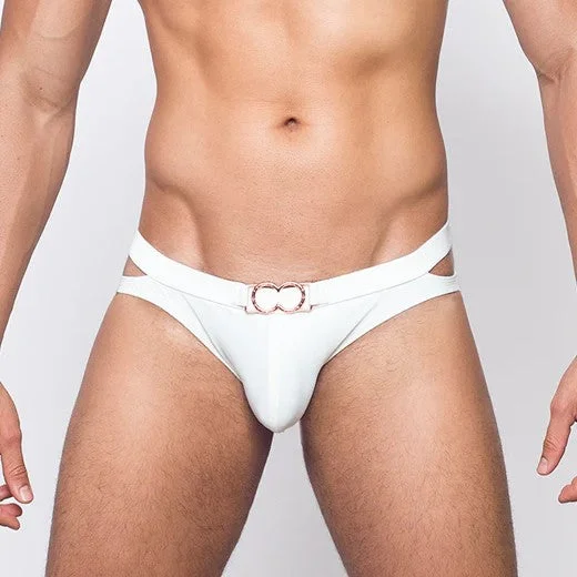 2eros Double Strap swim brief ivory