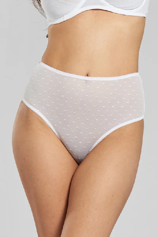 Banksia recycled-tulle high-rise briefs - Glacier White