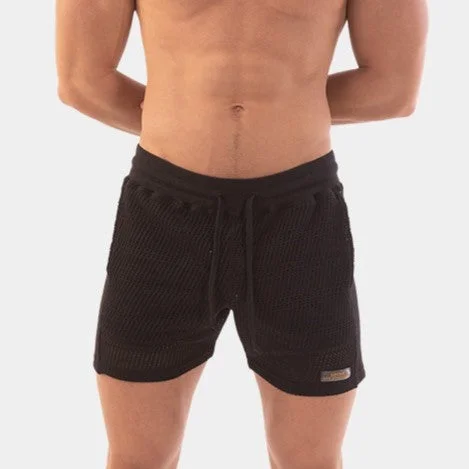 Barcode Berlin Buko crochet 4"" short black