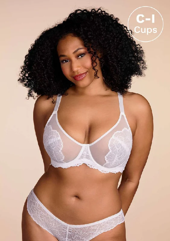 Blossom White Unlined Underwire Lace Bra