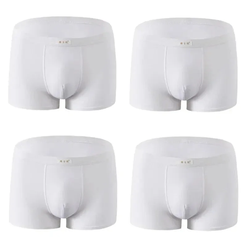 Boxer Men Underwear White Cotton Boxershorts U Pouch Panties Men Sexy Underpants