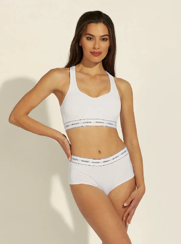 Carrie Logo Bralette in White