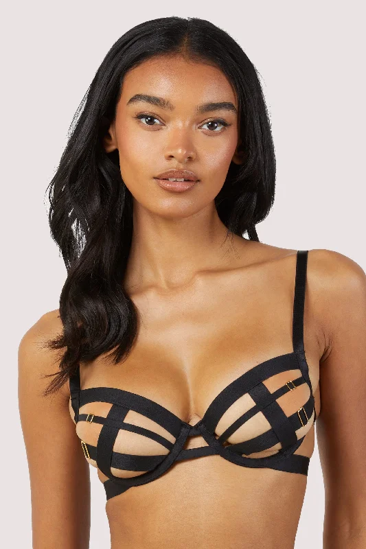 Chantal Black Open Elastic Balconette Bra