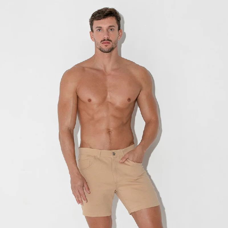 Code 22 slim fit 5"" stretch short 9712 sand