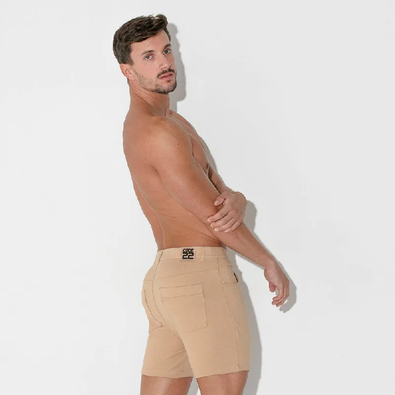 Code 22 slim fit 5"" stretch short 9712 sand