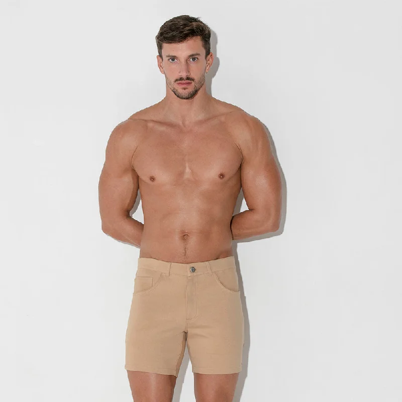 Code 22 slim fit 5"" stretch short 9712 sand