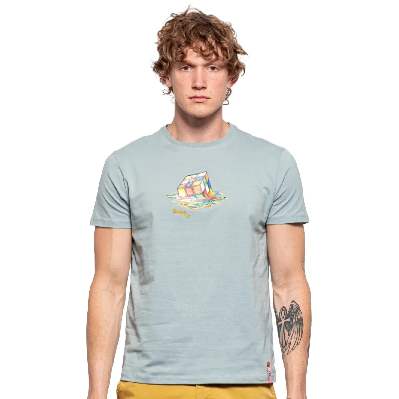 Eight X Cubed textured graphic t-shirt sage green