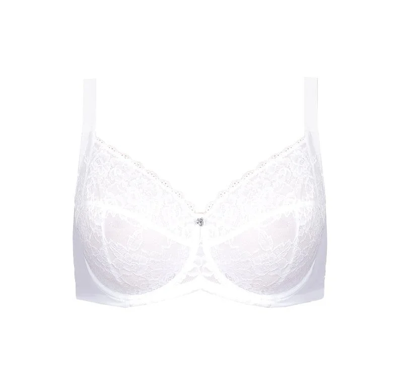 Dahlia Lace Full Cup Bra- Snow White