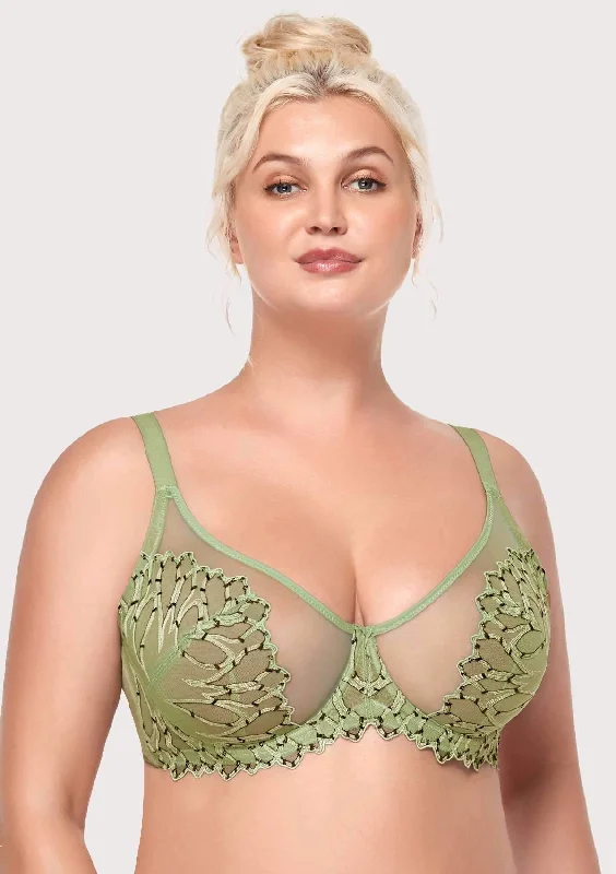 Chrysanthemum Unlined Lace Underwire Bra