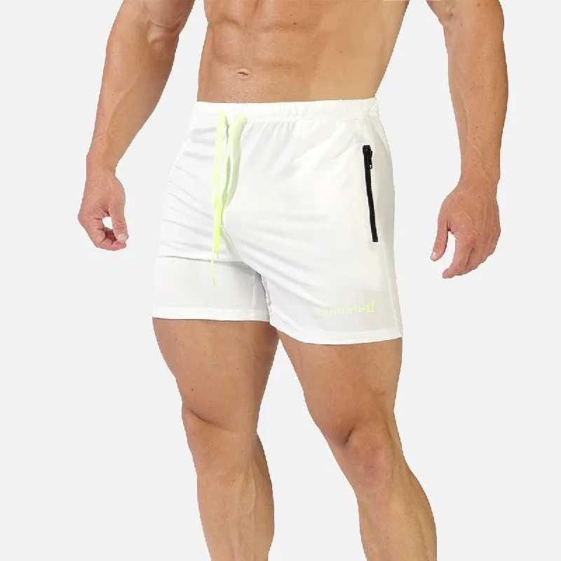 Jed North Agile 4"" gym short w/zipper pockets white