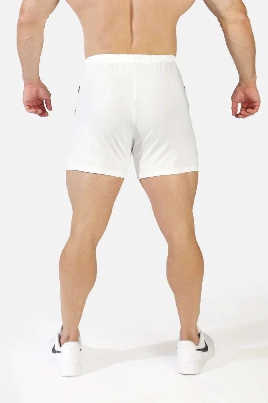 Jed North Agile 4"" gym short w/zipper pockets white