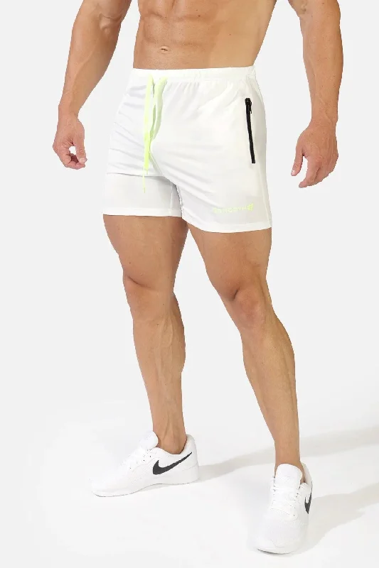 Jed North Agile 4"" gym short w/zipper pockets white