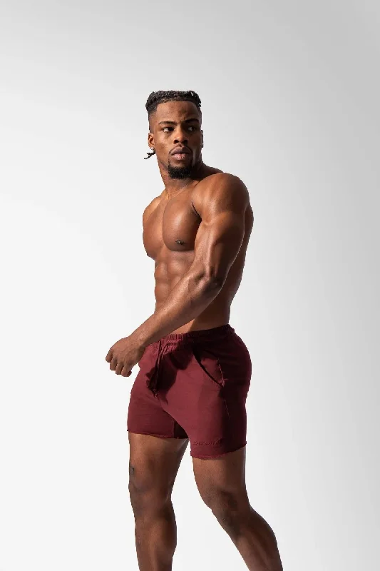 Jed North Motion 5"" sweat short maroon