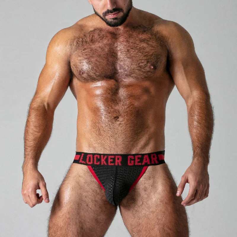 Locker Gear LK0526 enhancing mesh jockstrap black/red