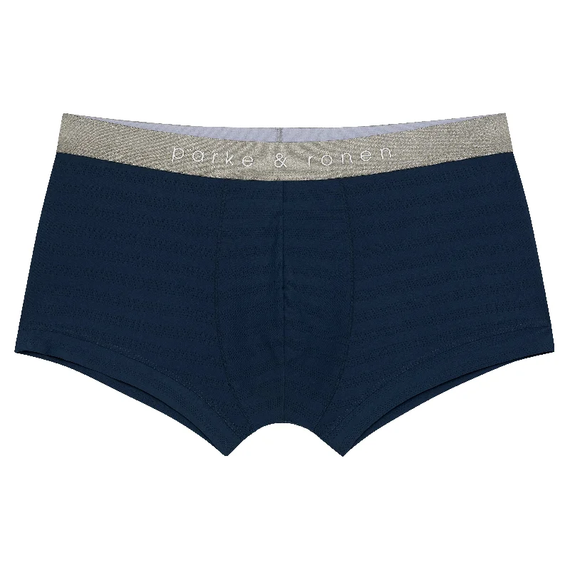 Mako Blue Nylon Pointelle Low Rise Trunk