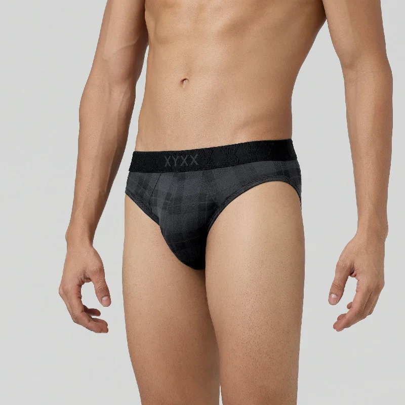 Checkmate Modal-Cotton Briefs Charcoal Black