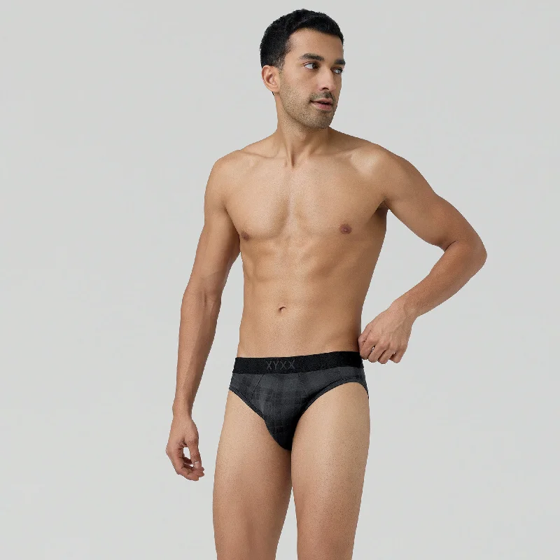 Checkmate Modal-Cotton Briefs Charcoal Black