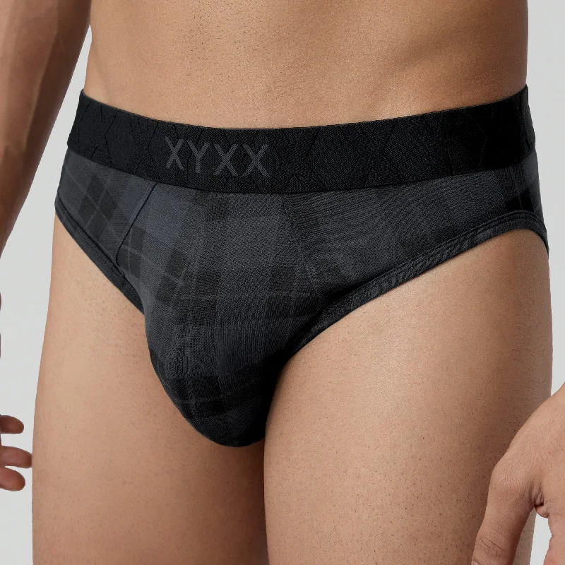 Checkmate Modal-Cotton Briefs Charcoal Black