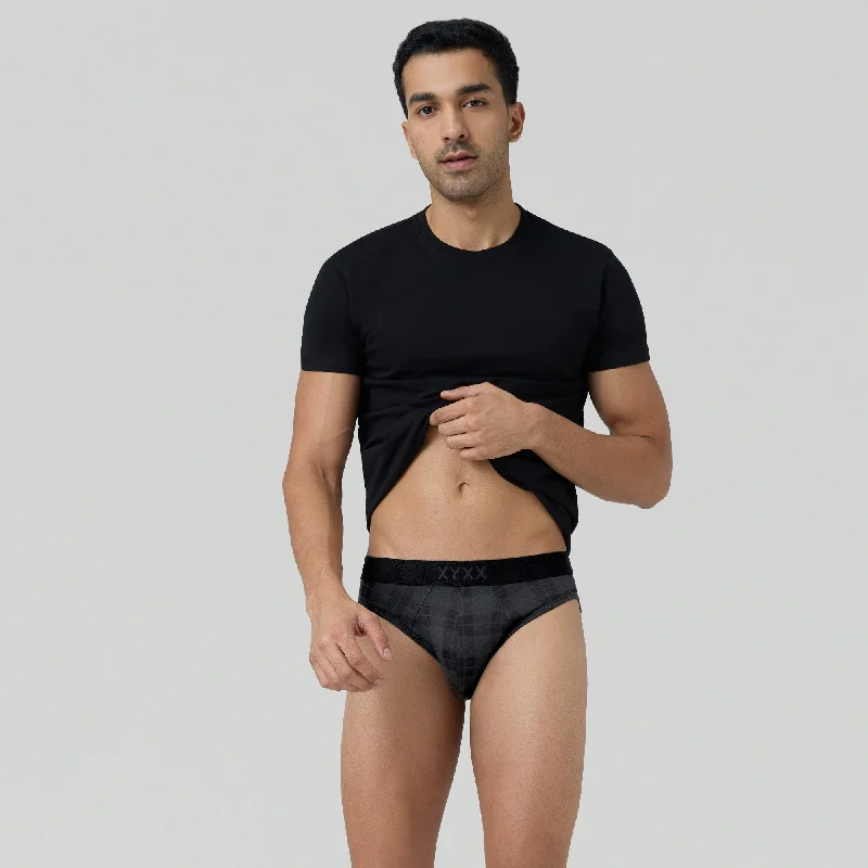 Checkmate Modal-Cotton Briefs Charcoal Black