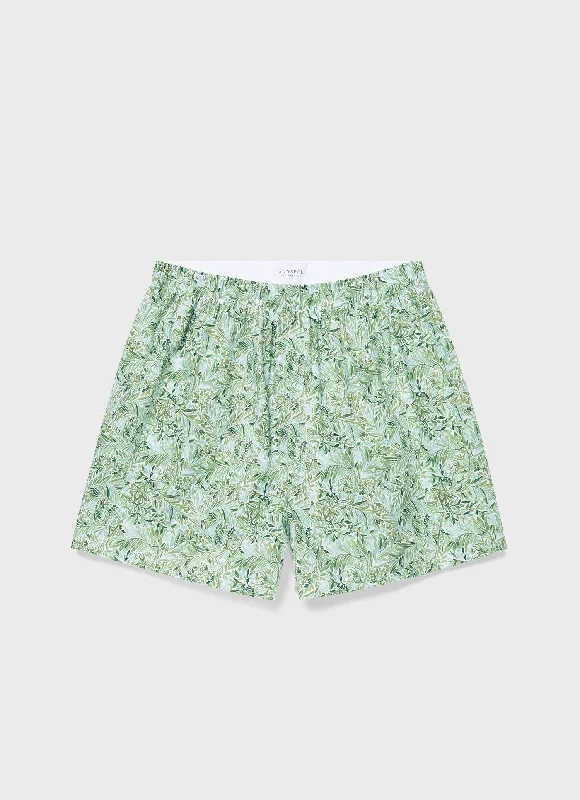 Men's Classic Boxer Shorts in Liberty Fabric in Green Garden