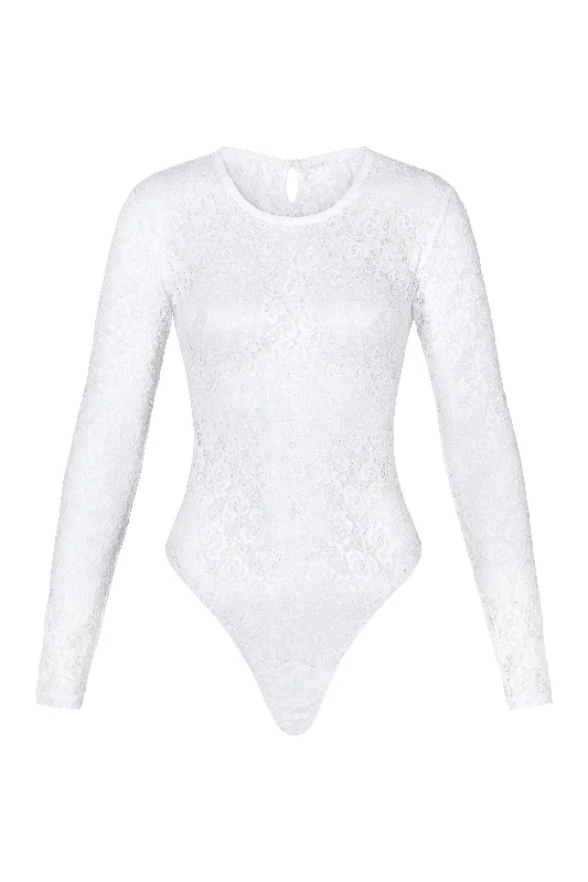 Long Sleeve Bodysuit White