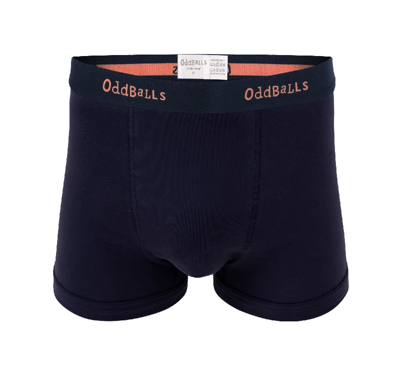 Navy/Peach - Mens Boxer Shorts