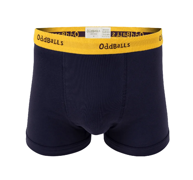 Navy/Yellow - Mens Boxer Shorts