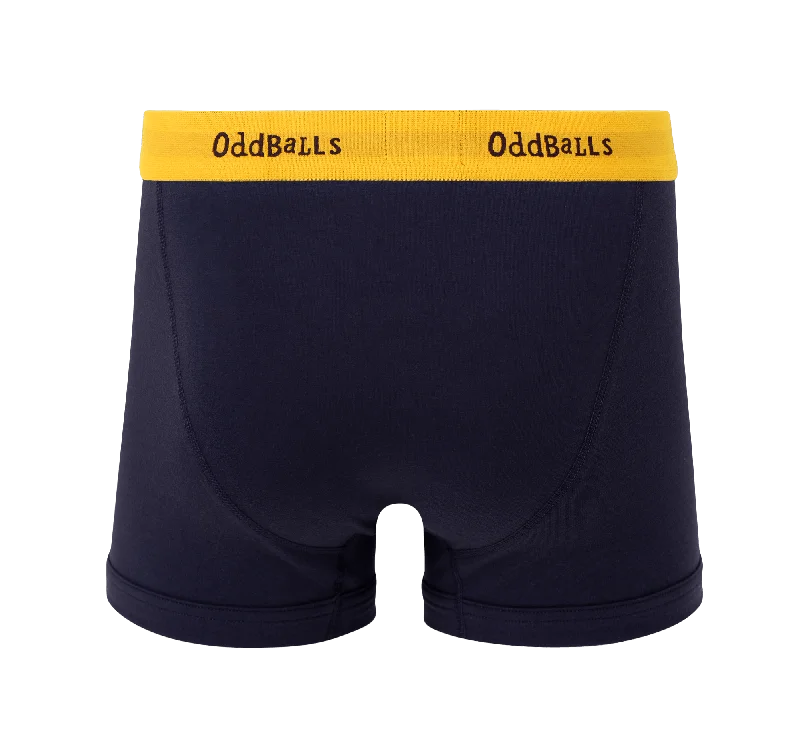 Navy/Yellow - Mens Boxer Shorts