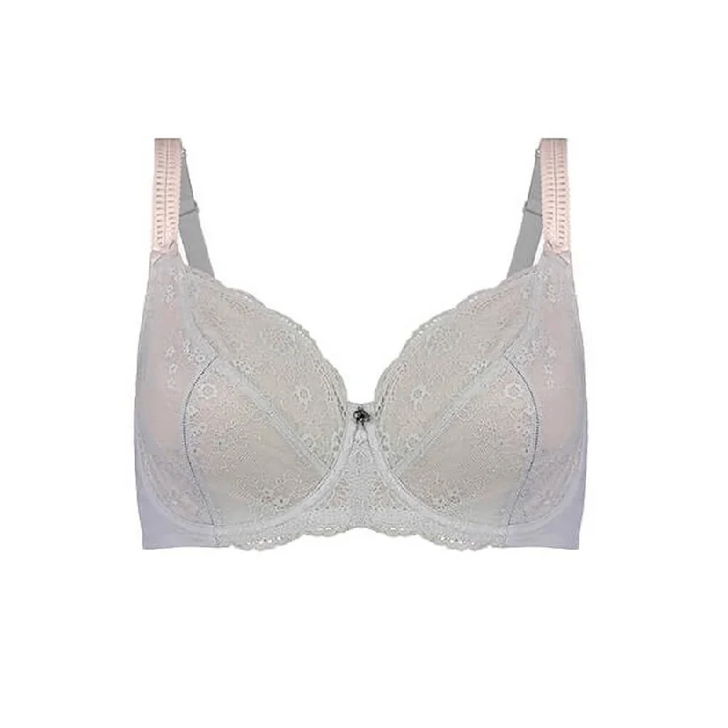 Peony Lace Full Cup Bra - Grey Storm Cloud