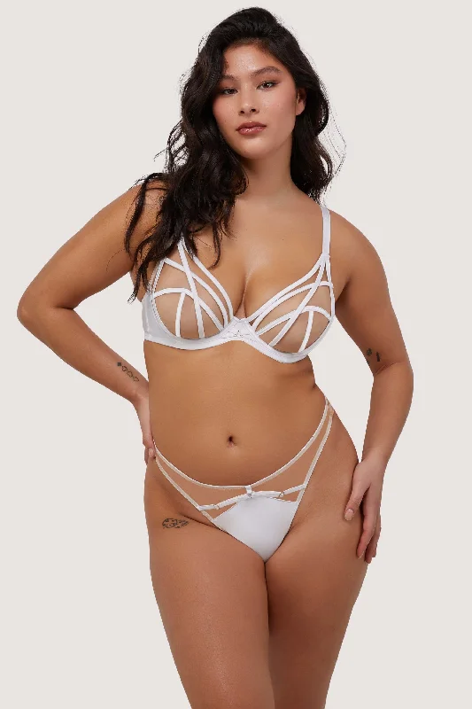 Ramona Optic White Strap Detail Illusion Mesh Bra