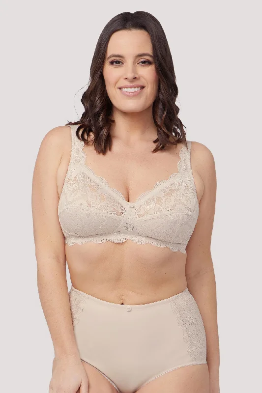 Ruby Lace Underwire-Free Bra - Soft Sand