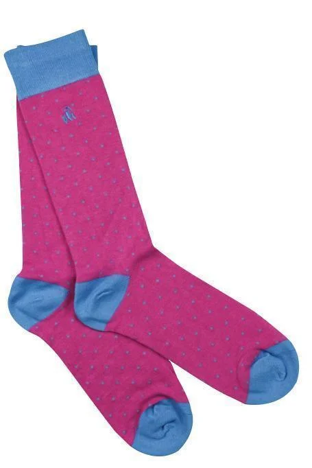 Spotted Blue Bamboo Socks