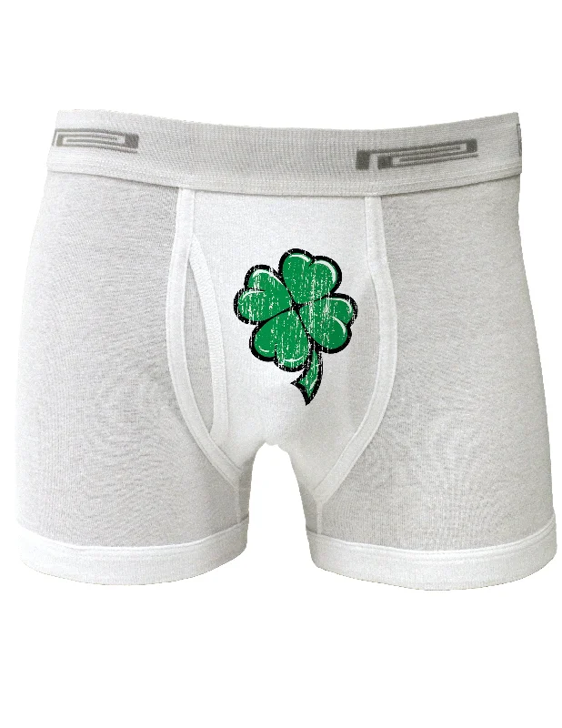 Small / Cartoon-Shamrock-Clover White