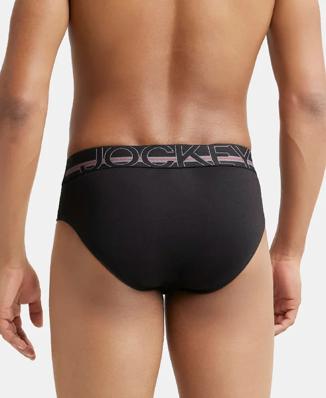 Super Combed Cotton Solid Brief with Ultrasoft Waistband - Black (Pack of 2)