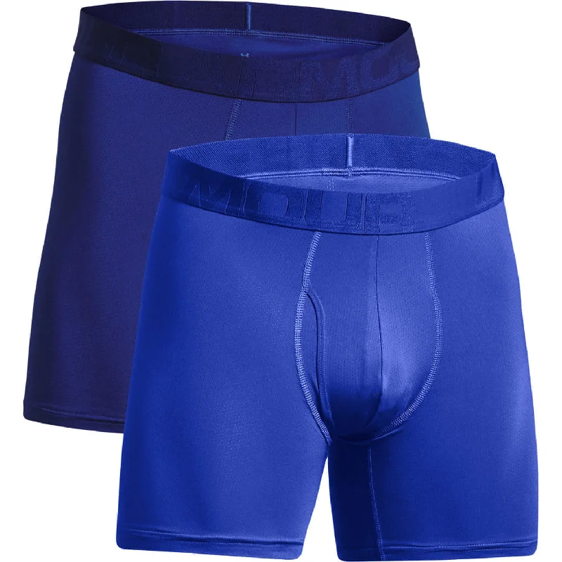 Under Armour Tech Mesh 6 Inch (2 Pack) Mens Boxer Jock - Blue