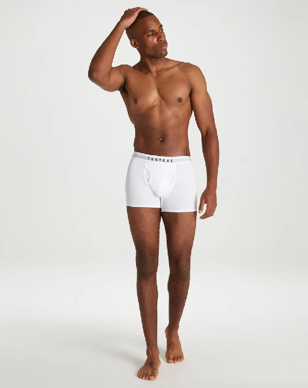 White Mid Length Pro Boxer