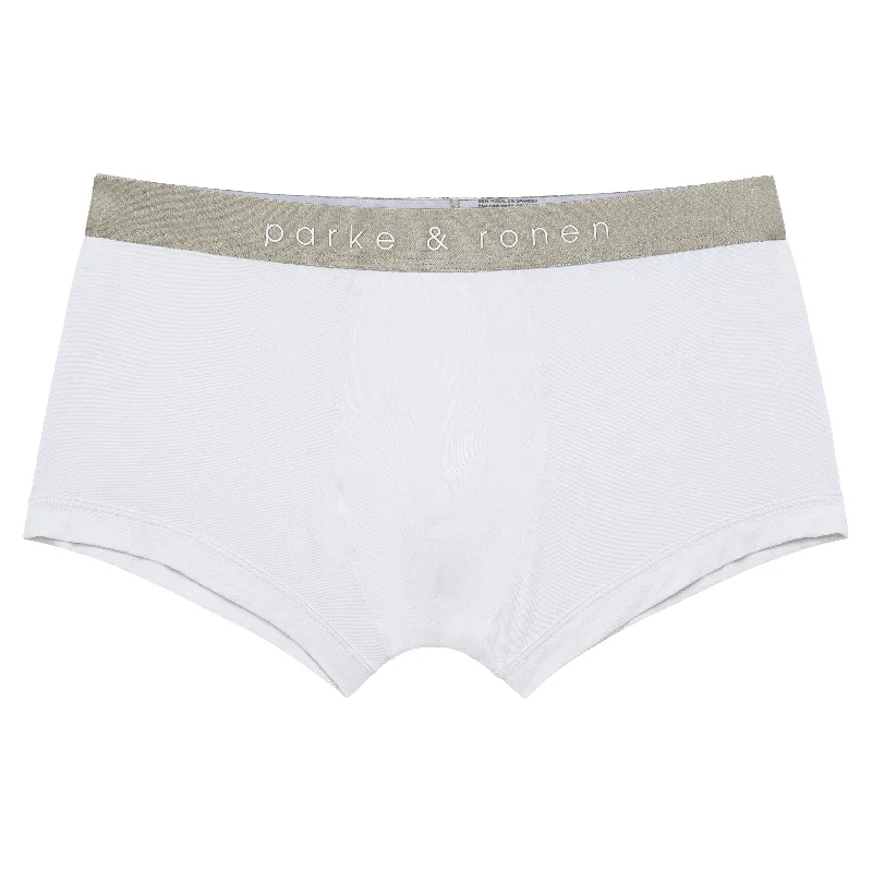 White Solid Low Rise Trunk