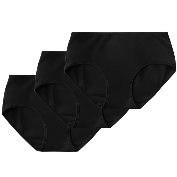 3-Pack Mid-Rise Brief in Black