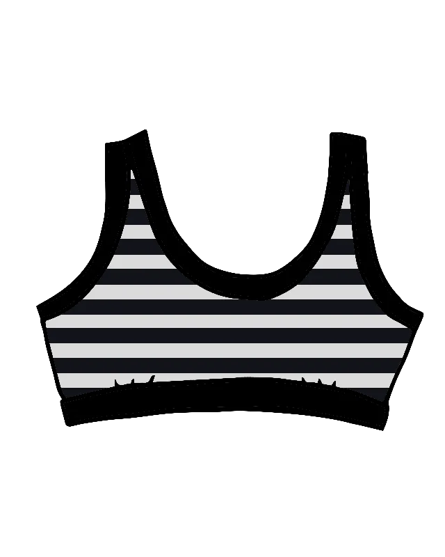 Bralette Black and White Stripe