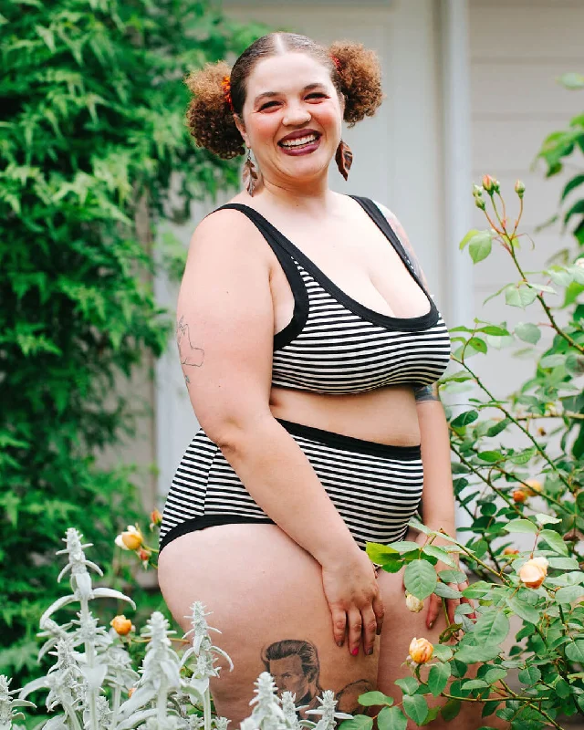 Bralette Black and White Stripe