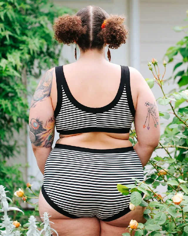 Bralette Black and White Stripe