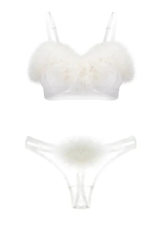 Diana Soft Bra and Pom Pom Thong Set