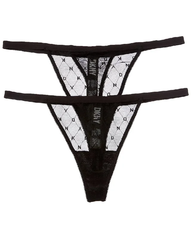 DKNY 2pk Monogram Mesh Thong