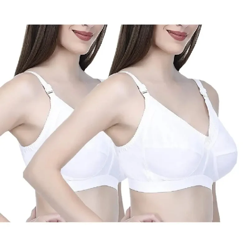 Full Coverage Minimizer Bra Non Padded White Nude 3 Hook Bra (Pack of 2)