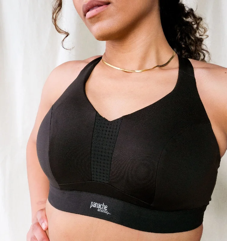 High impact non padded wired sports bra [Black]