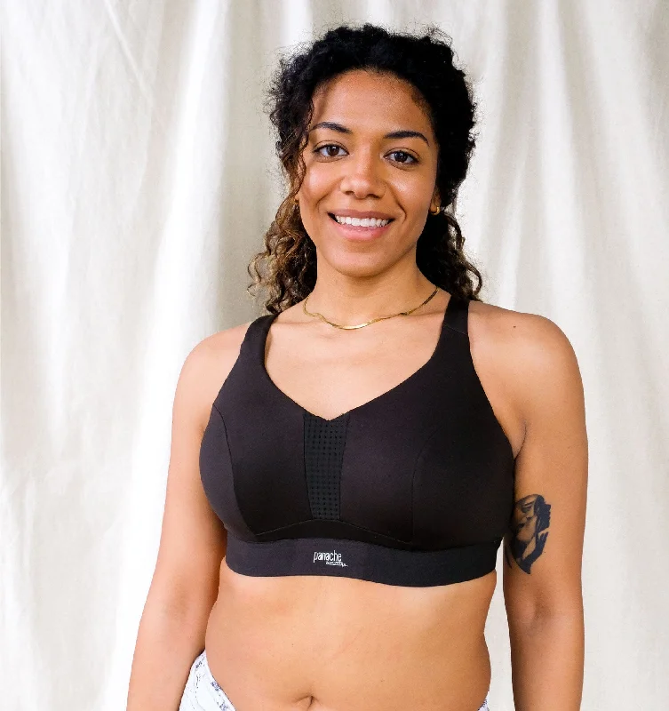 High impact non padded wired sports bra [Black]