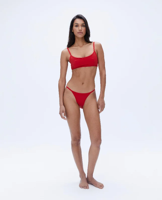 High Leg Bikini Bottoms - Classic Red