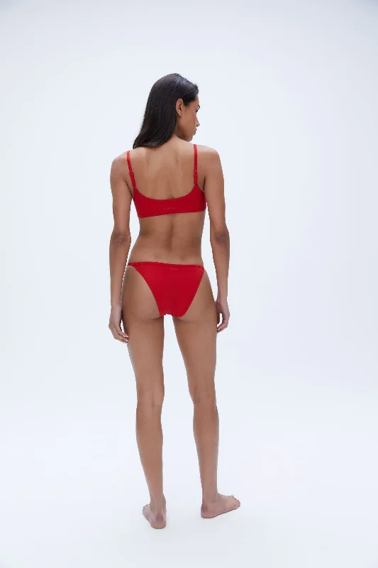 High Leg Bikini Bottoms - Classic Red