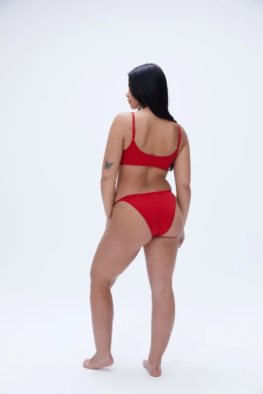 High Leg Bikini Bottoms - Classic Red