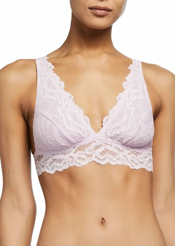 Lace Triangle Bra In Pink